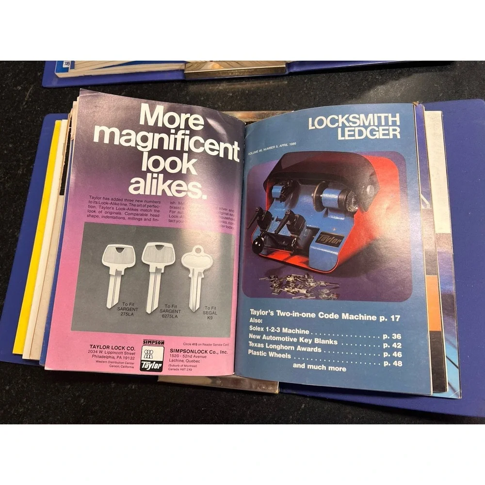 Vtg Locksmith Ledger Magazine Lot (Approx. 1971–1992) – 3 Binders/Files Included